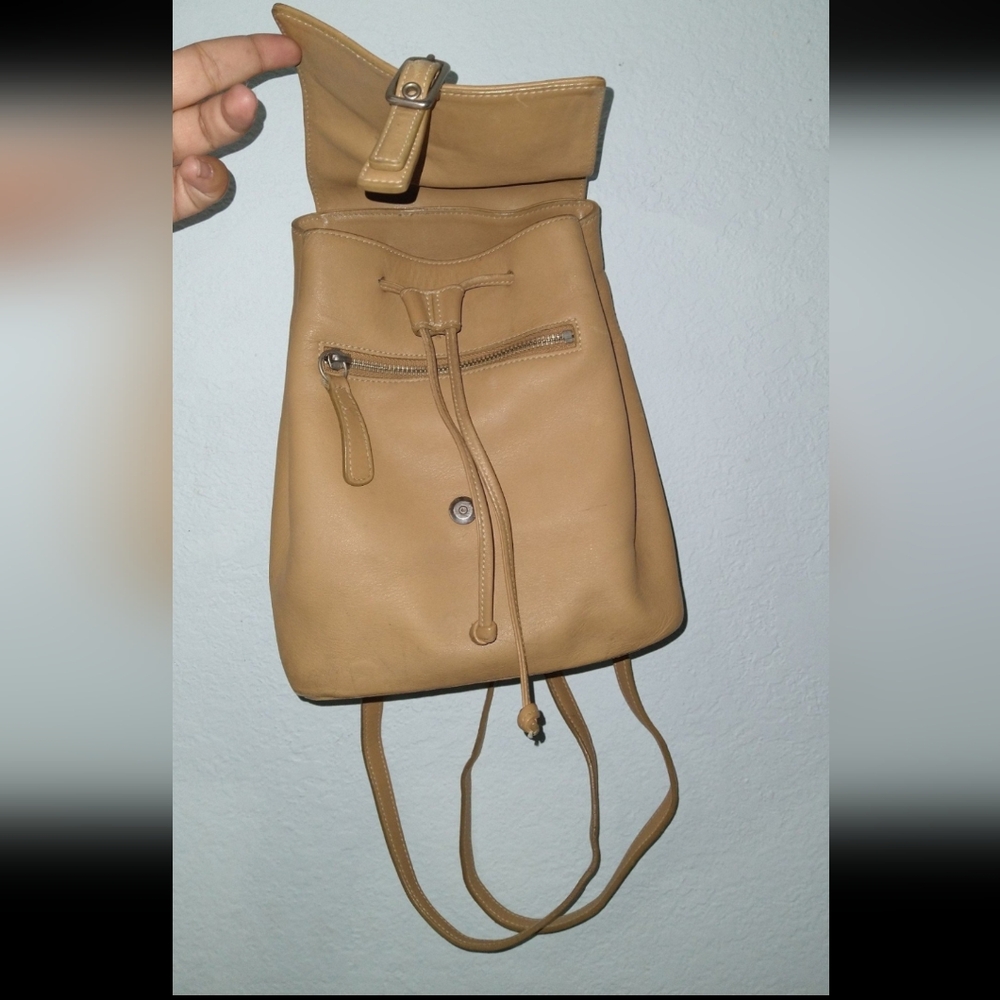 Tan Leather Backpack - Picture 2 of 5